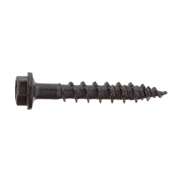 #10 x 1-1/4 in. Black 6-Lobe Drive Exterior Washer Hex Head Multi-Material Screw 1 lbs. -Box (133-Piece )