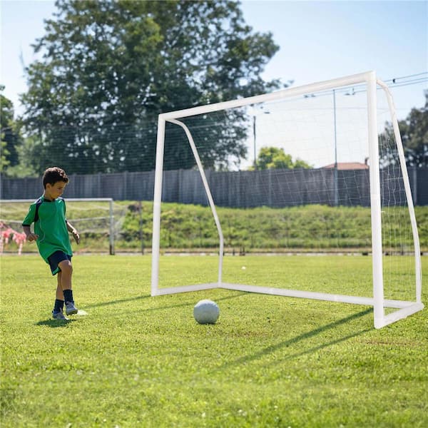 All Weather Soccer Goal Football Training Equipment 8 ft. x 3 ft. x 6 ft. with Anti-tearing Net