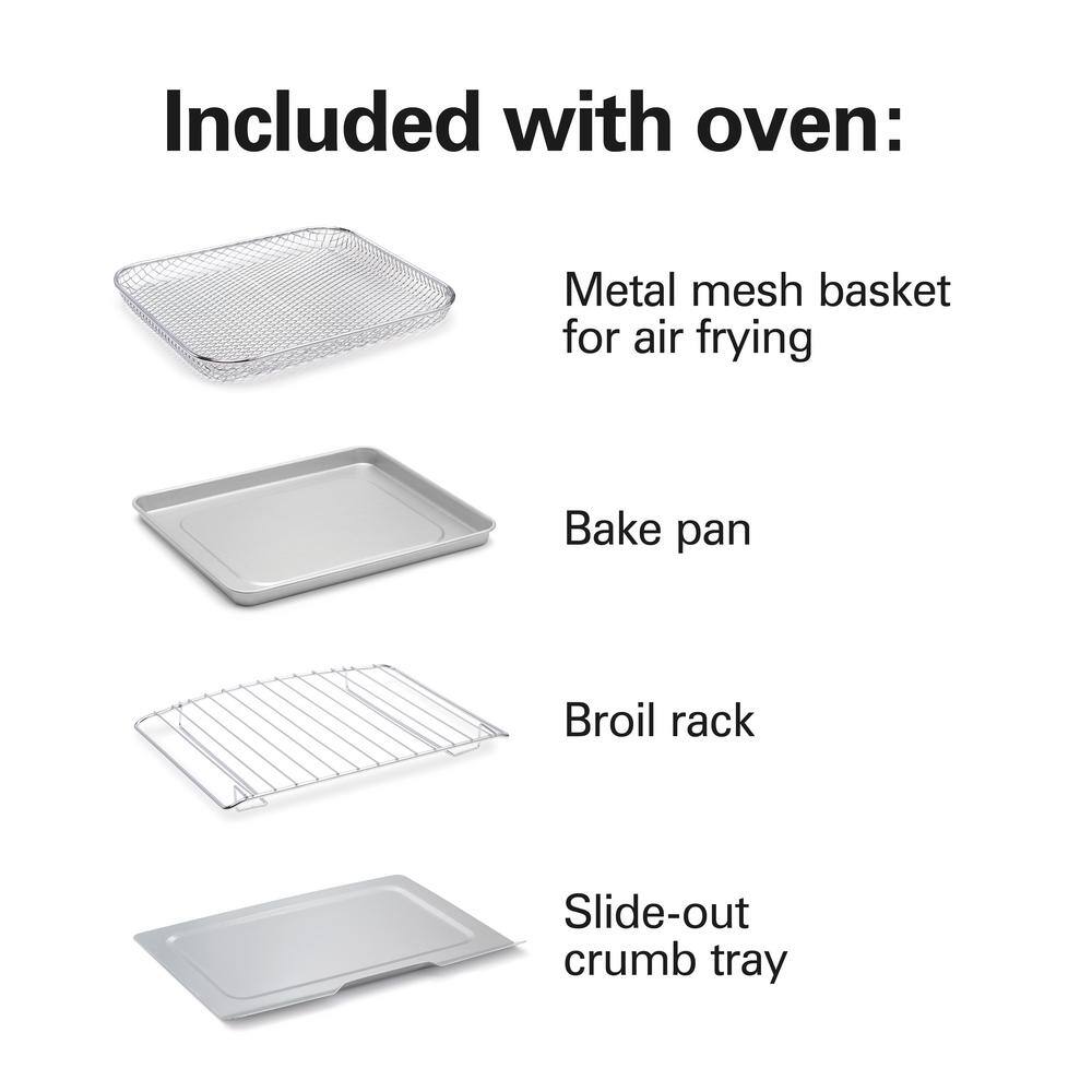 Stainless Steel 4-Slice Air Fryer Toaster Oven with Auto Shutoff