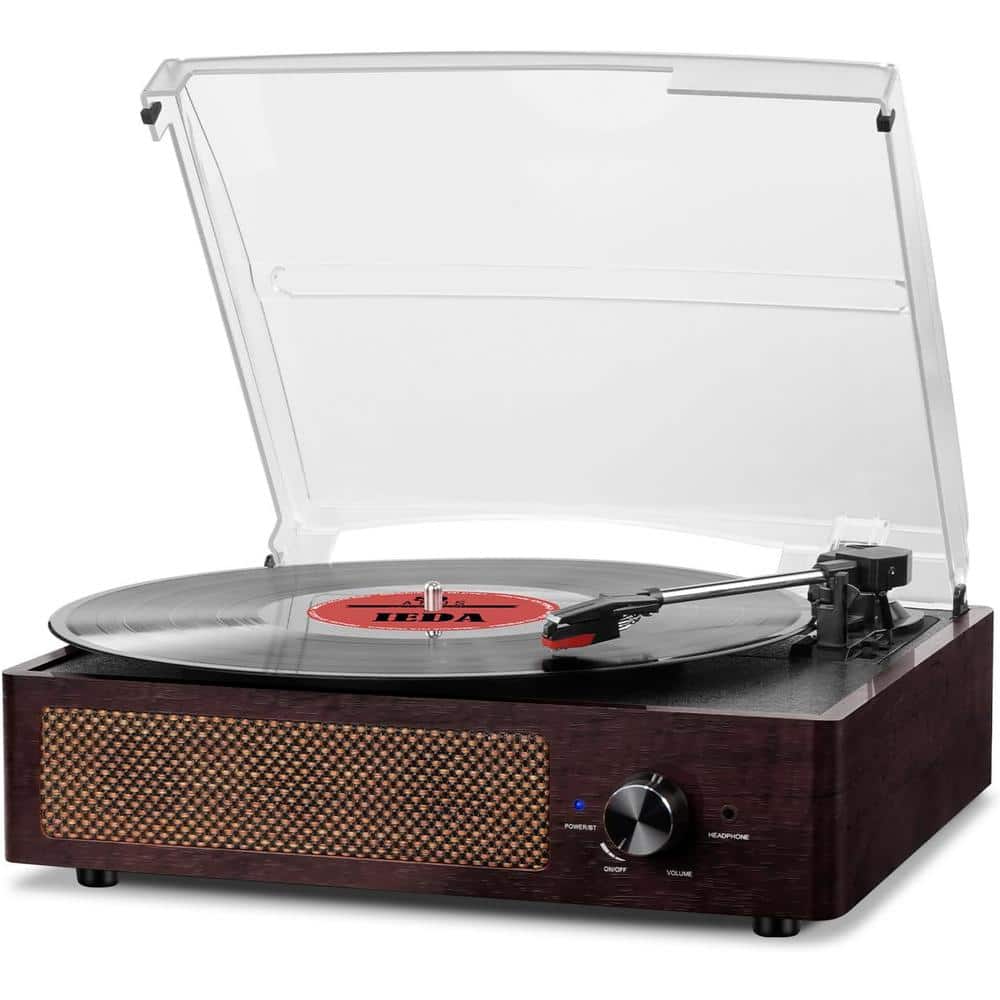 Vinyl Record Player Turntable with Built-in Bluetooth Receiver and 2 Stereo