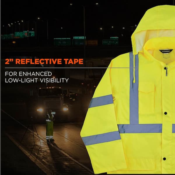 Men's Winter Safety Jackets Reflective With 3M Reflective Stripes Waterproof  Jacket Work Wear ANSI/ISEA 107 Class 3