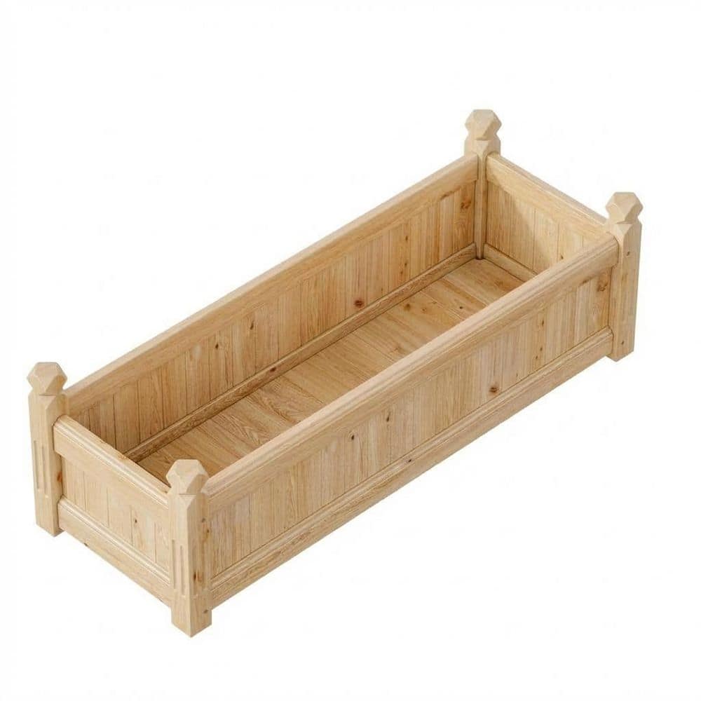 43.3 in. x 15.7 in. x 13.8 in. Large Wooden Raised Garden Bed with Drainage Hole price history on PriceWatchPro