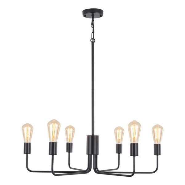 ZJVAIVE 6-Light Matte Black Classic Farmhouse Ship Anchor Style ...