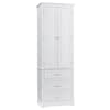 URTR White Storage Cabinet with 2 Doors &1 Drawer, Tall Bathroom Cabinet  with Adjustable Shelf, Narrow Floor Storage Cabinet T-02106-K - The Home  Depot