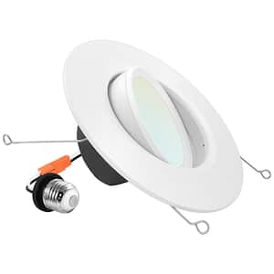 5/6 in. Gimbal Recessed LED Can Lights 5 Color Options Dimmable Wet Rated 11-Watt Equal 90-Watt 1100 Lumens Wet Rated