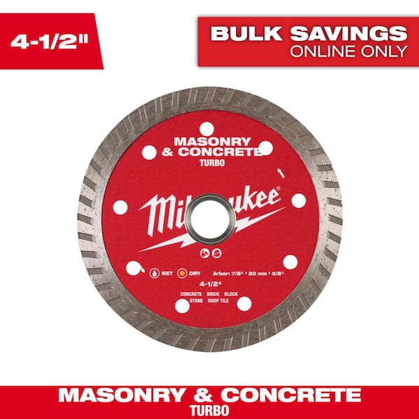 Milwaukee 4.5 in. Turbo Masonry & Concrete Diamond Blade
