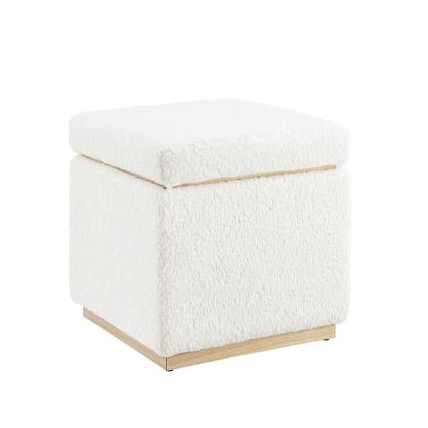 Linon Home Decor Savoy Natural Square Storage Ottoman
