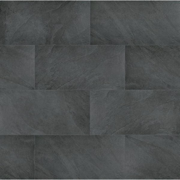 MSI Stellar Ebony 24 in. x 48 in. Matte Porcelain Stone Look Floor and Wall Tile (35 cases/560 sq. ft./pallet)