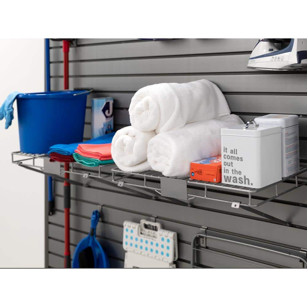 18-Piece Metal and Plastic Slatwall Hook and Basket Kit