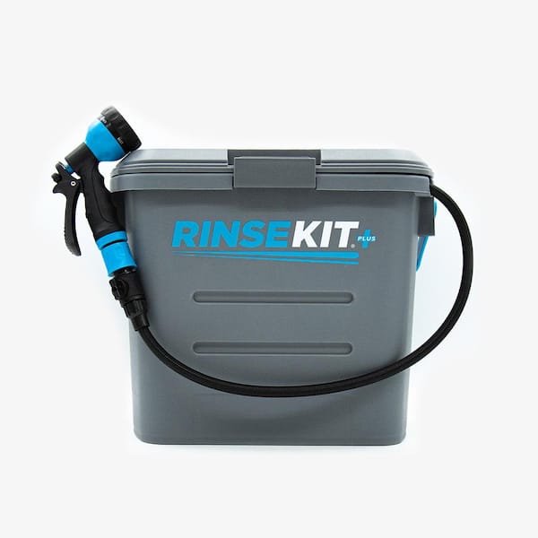 RinseKit 2 Gal. Portable Pressurized Outdoor Shower with Pump in Grey