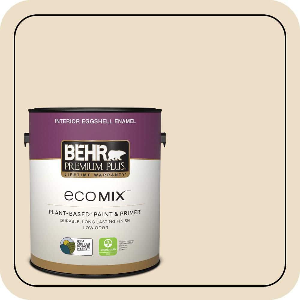 1 gal. #710C-2 Raffia Cream Eggshell Enamel EcoMix Plant-Based Interior Paint & Primer price history on PriceWatchPro