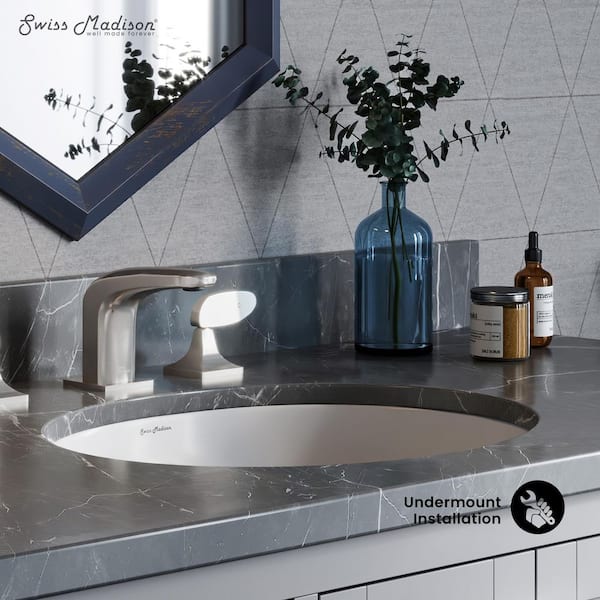 Plaisir 16.5 in. Ceramic Oval Undermount Bathroom Sink in White