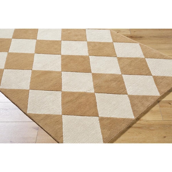 Isaac Tan/Beige Modern 9 ft. x 12 ft. Indoor Area Rug