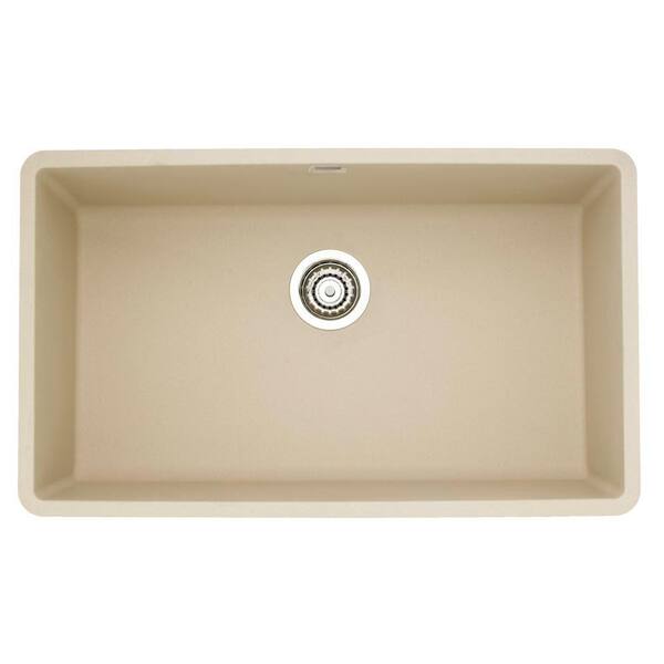 Blanco PRECIS Undermount Granite Composite 32 in. Single Bowl Kitchen Sink in Biscotti