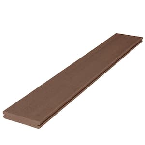 Promenade 1 in. x 5-1/2 in. x 1 ft. Russet Dune Grooved Edge Capped Composite Decking Board Sample