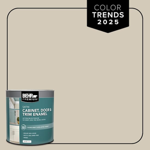BEHR PREMIUM 1 qt. Designer Collection #DC-010 Even Better Beige Satin Enamel Interior Cabinet, Door & Trim Paint