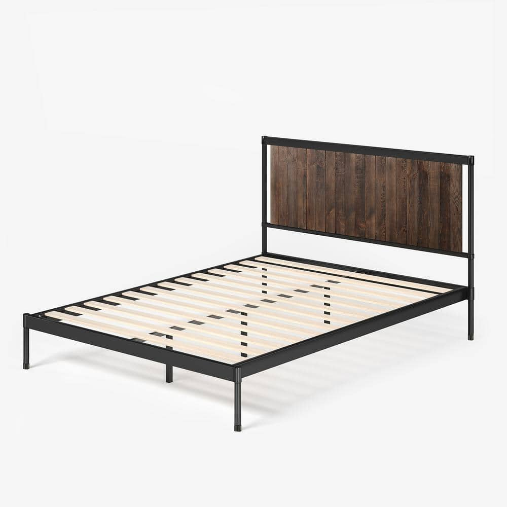 Zinus Wesley Brown Metal Full Metal Platform Bed FBOWNM-12F - The Home ...