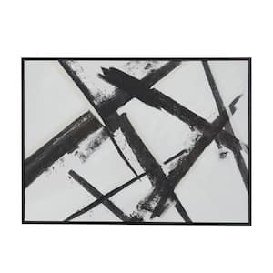 1- Panel Abstract Framed Wall Art with Black Frame 48 in. x 65 in.
