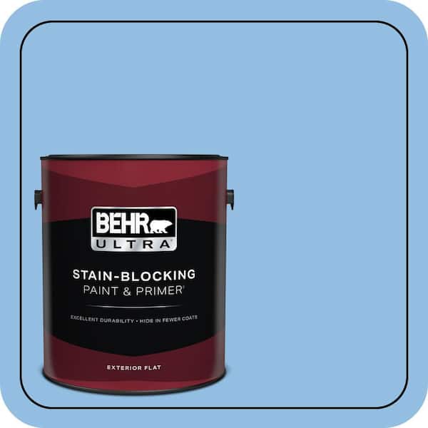 BEHR ULTRA 1 gal. #P520-3 Toile Blue Flat Exterior Paint & Primer