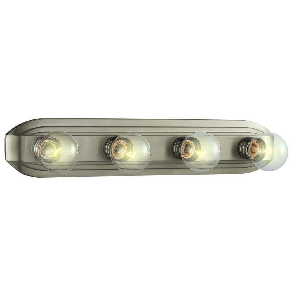 Hampton Bay Raceway 4 Light Brushed Nickel Vanity Light Hb2051 35 The Home Depot