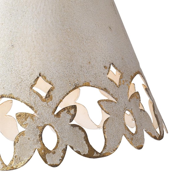 Golden Lighting - Eloise 1-Light Antique Ivory Pendant with Antique Ivory Shade