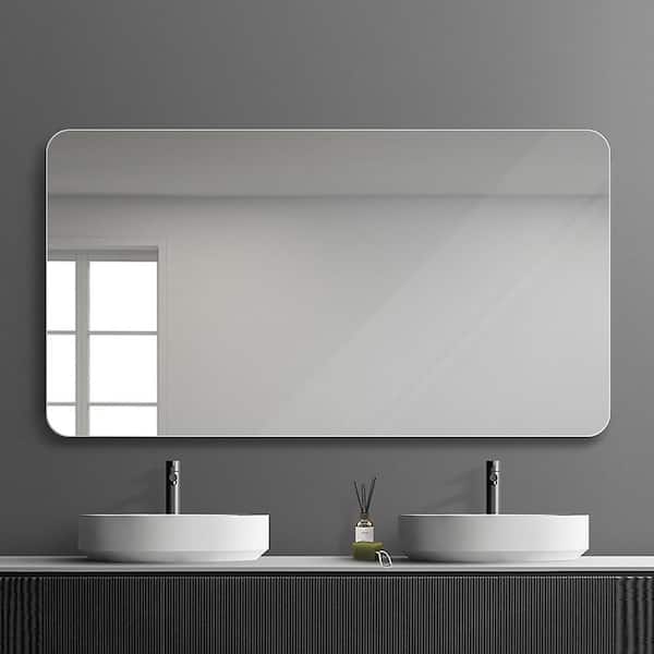 Unbranded 40 in. W x 30 in. H Rectangular Frameless Wall-Mounted Bathroom Vanity Mirror in Clear