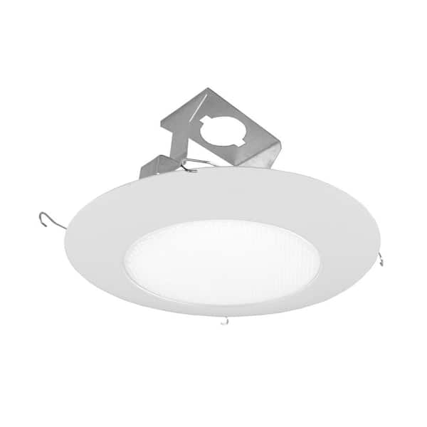 NICOR 6 in. White Recessed Lexan Albalite Shower Trim with Socket Bracket