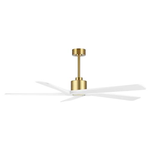 64 in. DC indoor Gold and White Ceiling Fan without Lights and Remote Control Ceiling Fans Without Lights