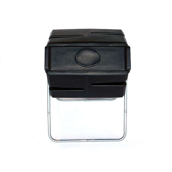 FCMP Outdoor 37 Gal. Single Chamber Roto Tumbling Garden Composting Bin, Black