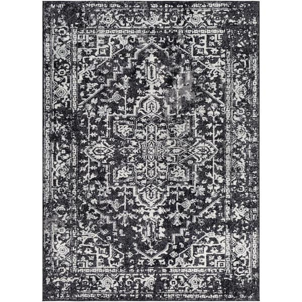 Demeter Black Doormat 2 ft. x 3 ft. Oriental Area Rug