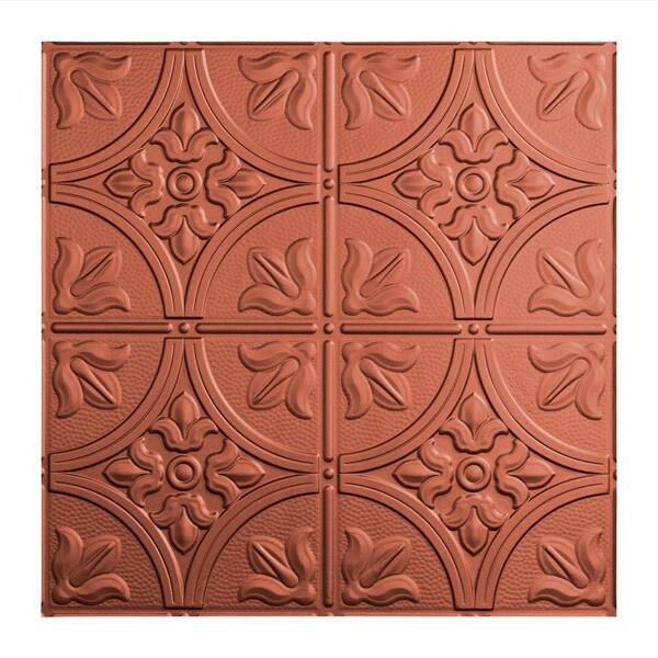 Fasade Traditional Style # 2 - 2 ft. x 2 ft. Argent Copper Vinyl Lay-In Ceiling Tile