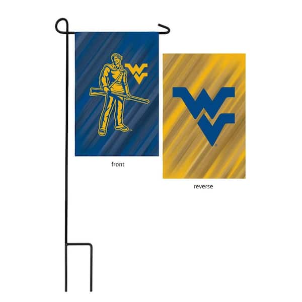 1 ft. x 1-1/2 ft. West Virginia University 2-Sided Garden Flag with 3-2/3 ft. Metal Flagpole