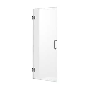 Passion 24 in. x 72 in. Frameless Hinged Shower Door in Brushed Nickel with Handle