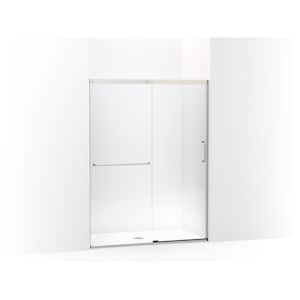Elate 50-54 in. W x 71 in. H Sliding Frameless Shower Door in Anodized Matte Nickel with Crystal Clear Glass