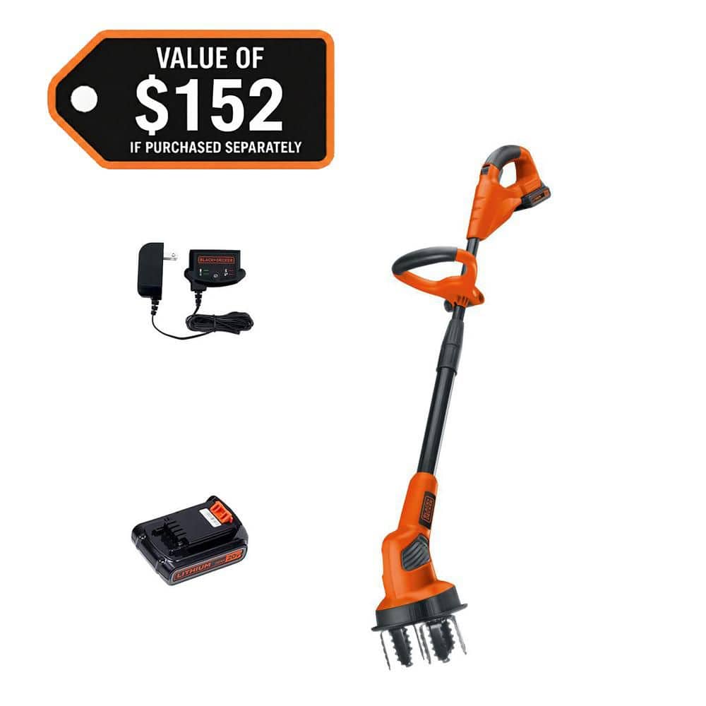 BLACK+DECKER 20V MAX 7 in. Lithium-Ion Cordless Garden Cultivator/Tiller with 1.5Ah Battery and Charger Included (LGC120)