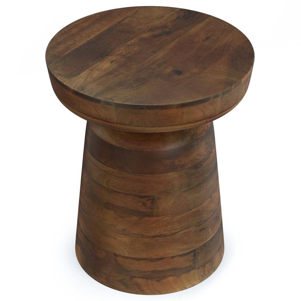 Robbie Walnut Brown Solid Mango Wood Accent Table