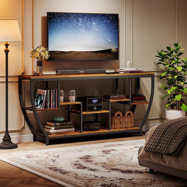 TRIBESIGNS WAY TO ORIGIN Tabor 70.9 in. Rustic Brown Wood TV Stand