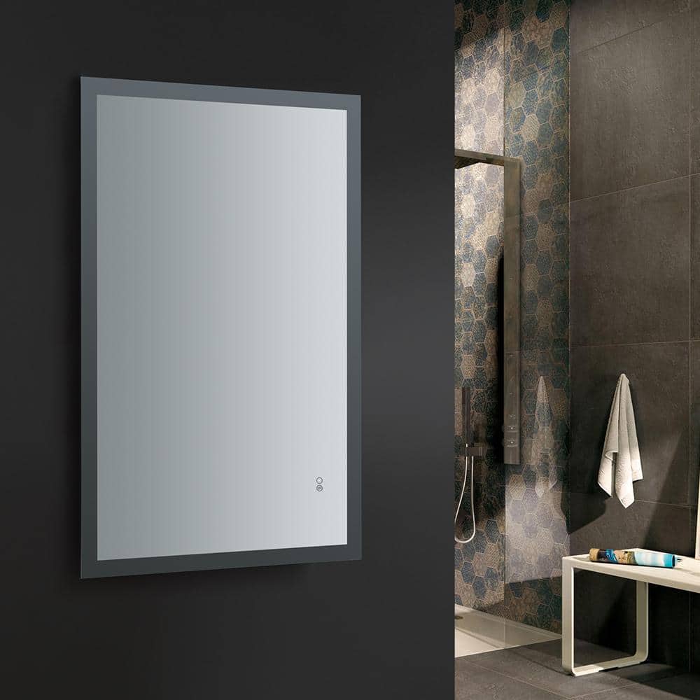 Sleek 48"x30" Frameless Rectangular Vanity Mirror with LED & Fog-Free Technology