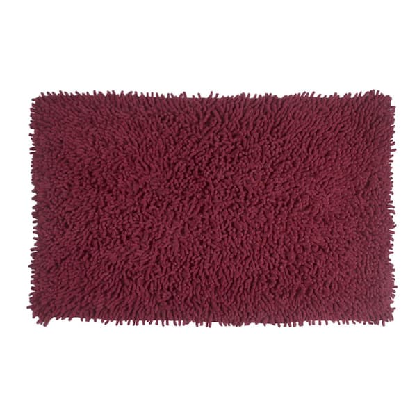 HOME WEAVERS INC Fantasia Bath Rug 100% Cotton Bath Rug Set, Machine Wash, 21 in. x34 in. Rectangle, Red