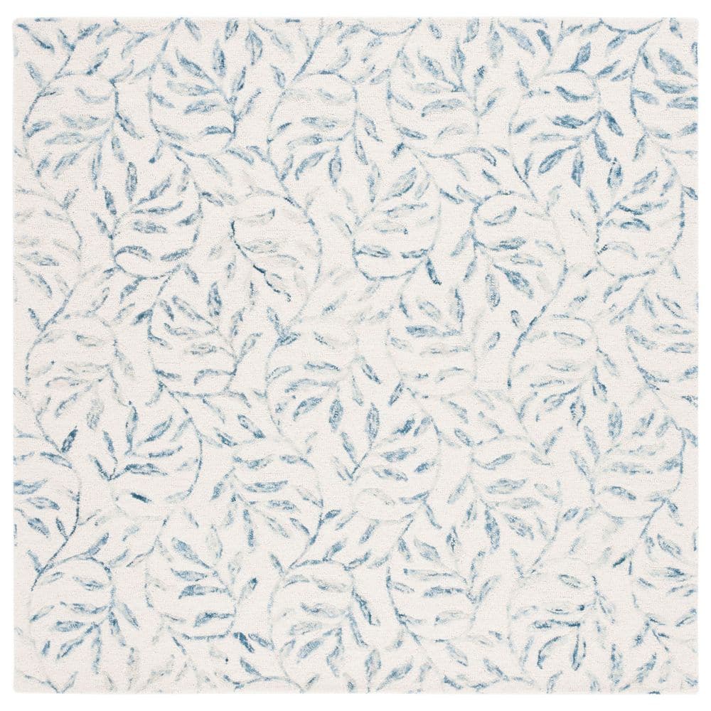 Jardin 6 ft. x 6 ft. Ivory/Blue Oversized Floral Square Area Rug price history on PriceWatchPro