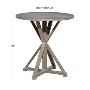 29 in. Brown Extra Large Round Wood End Accent Table