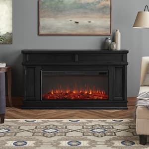 Torrey Landscape 60 in. Freestanding Wooden Electric Fireplace in Black