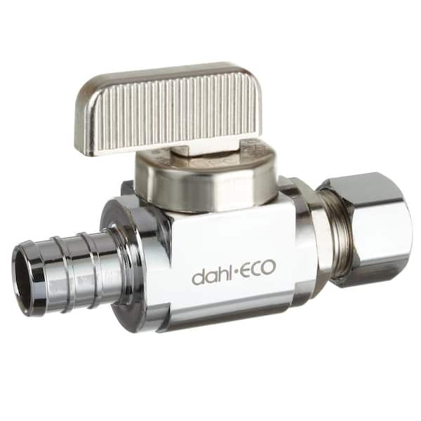 1/2 in. Crimp PEX Inlet x 3/8 in. Compression Outlet 1/4-Turn Straight Stop