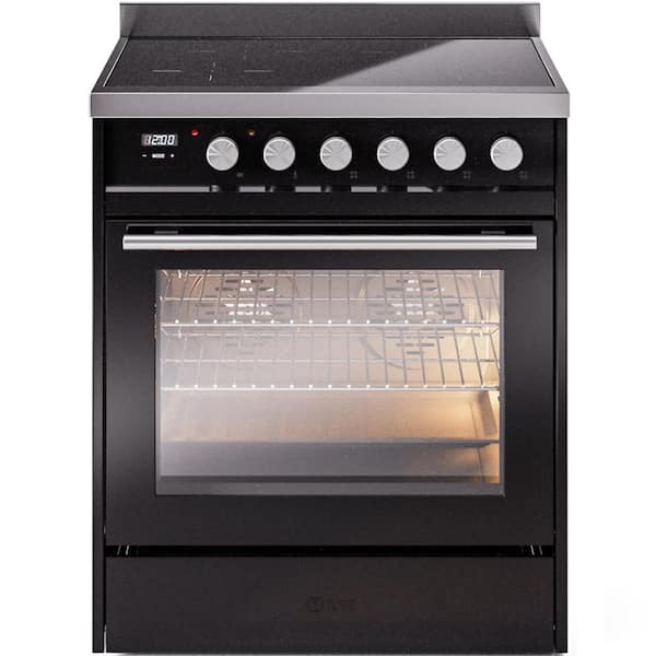 ILVE Professional Plus II 30 in. 4 Zone Freestanding Induction Range in Glossy Black