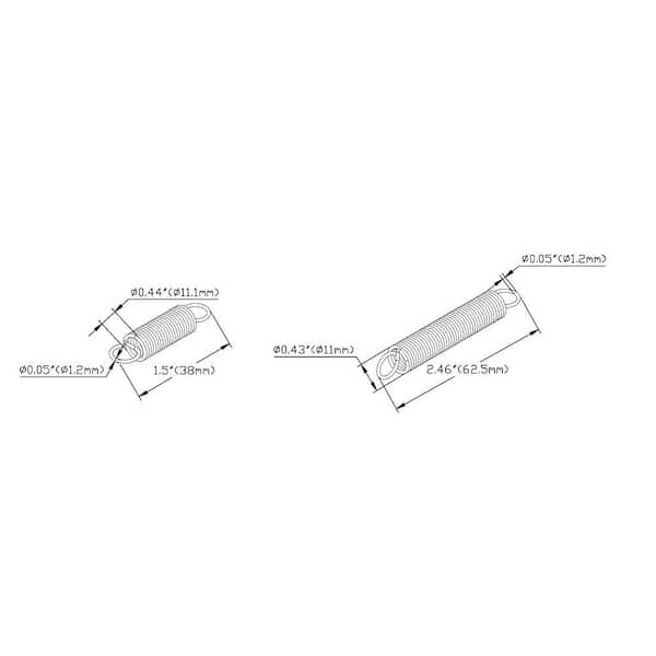 Everbilt 7/16 in. x 1-1/2 in. and 7/16 in. x 2-1/2 in. Zinc-Plated Extension Spring (4-pack) 16109