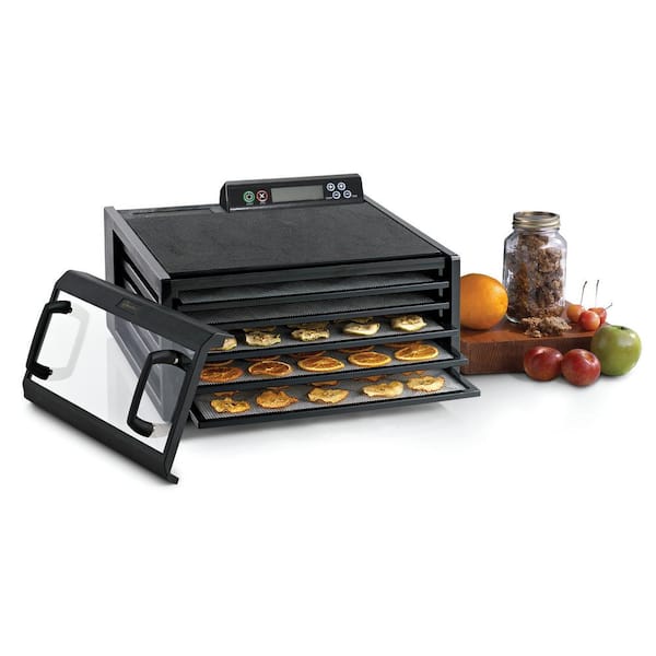 SEEUTEK 5-Tray Black Food Dehydrator Machine for Fruits, Vegetables with  Adjustable Temperature Control and Recipe Book BZ-877 - The Home Depot