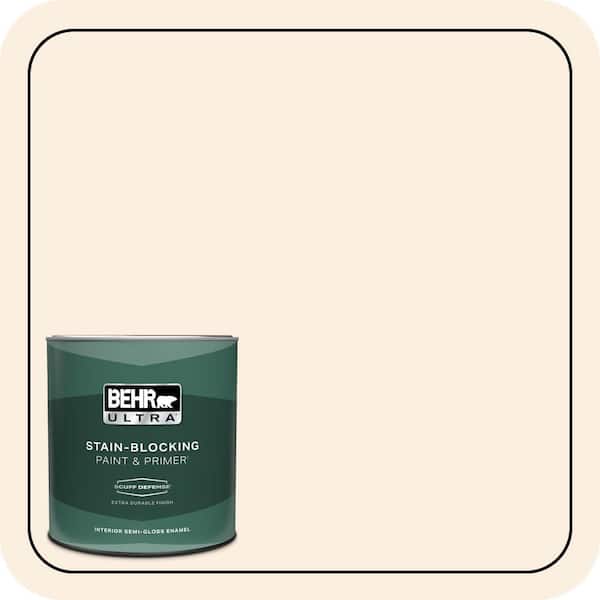BEHR ULTRA 1 qt. #PWN-24 Soft Gossamer Extra Durable Semi-Gloss Enamel Interior Paint & Primer