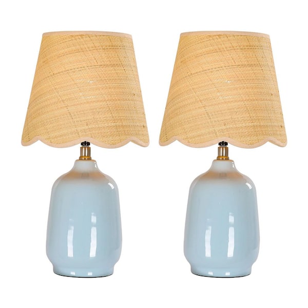 18.9 Blue End Table Lamps for Living Room and Bedroom
