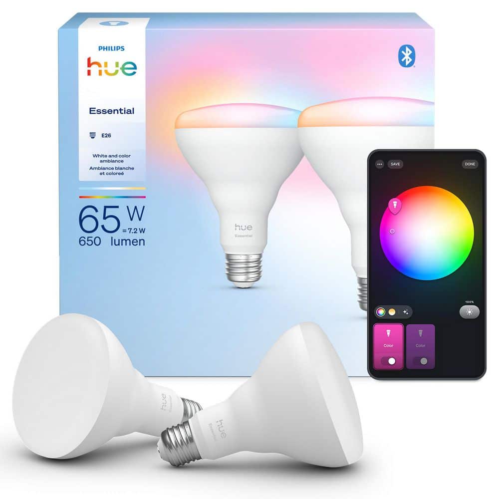 Philips Hue Essential 65-Watt Equivalent BR30 Smart LED Color