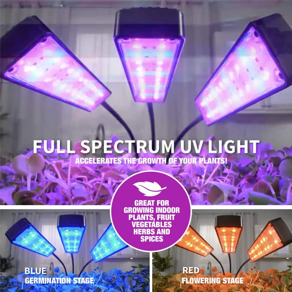 Multicolor 24-LED Adjustable Indoor Grow Lamp with Flexible Arms